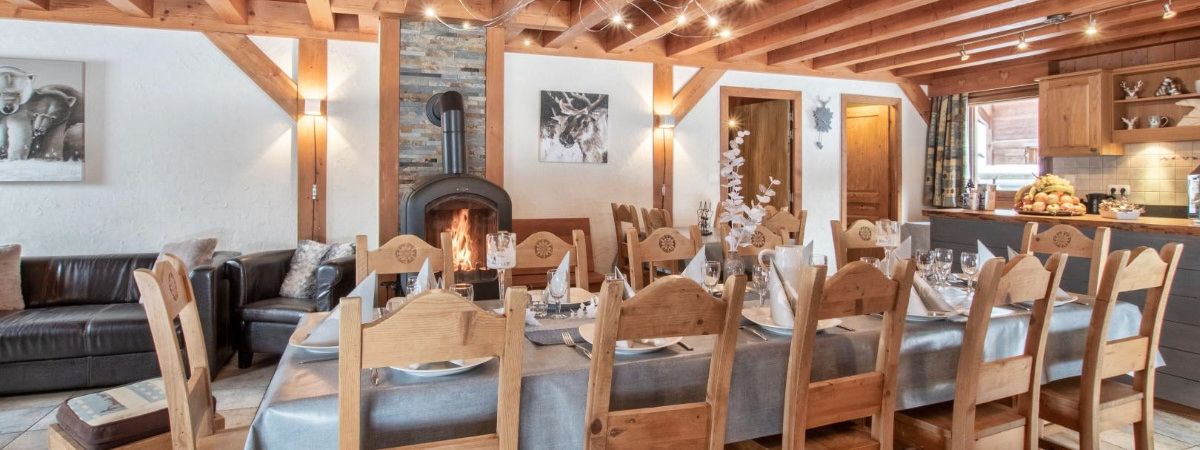 vast dining room in Chalet Chery