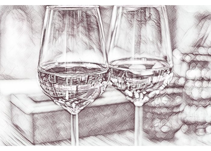 drawing of a nice glass of wine