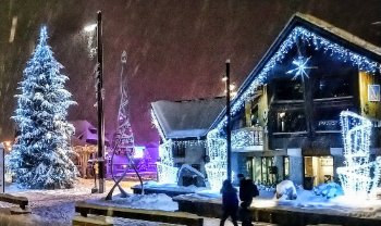 Tourist Office of Morzine covered with Snow